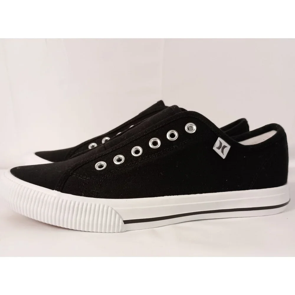 Hurley Chloe Canvas Slip On Sneakers Women 6.5 Black Low Top Casual NWOB - Picture 4 of 8